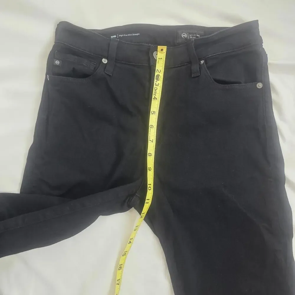 AG Mari Black High-Rise Slim Straight Women's Jeans - Picture 7 of 11